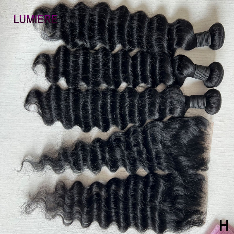 Deep Wave 3 Bundles With Closure - Высококачественные пучки волос Loose Deep Wave