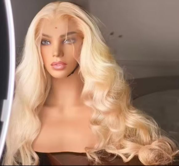 613 Blonde Body Wave Lace Front Wig - Синтетический парик 613 блонд, длинный, с