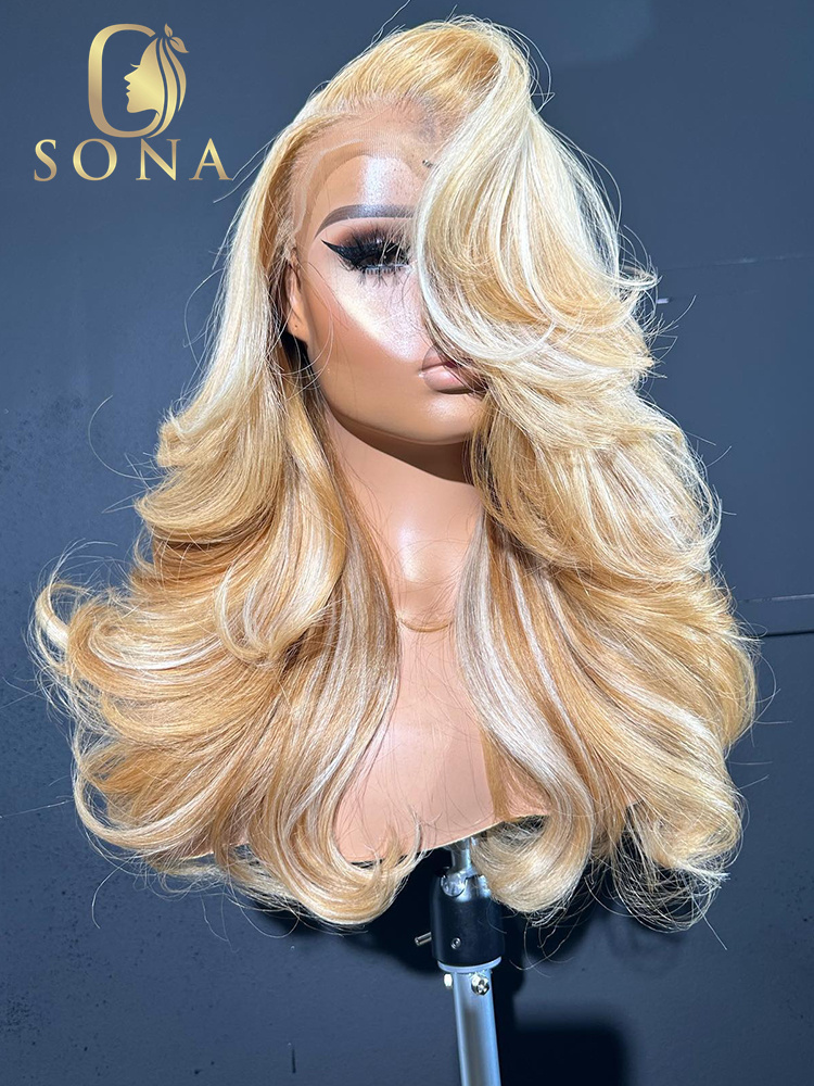 613 Blonde Body Wave Lace Front Wig - 613 # 27 # Парик из