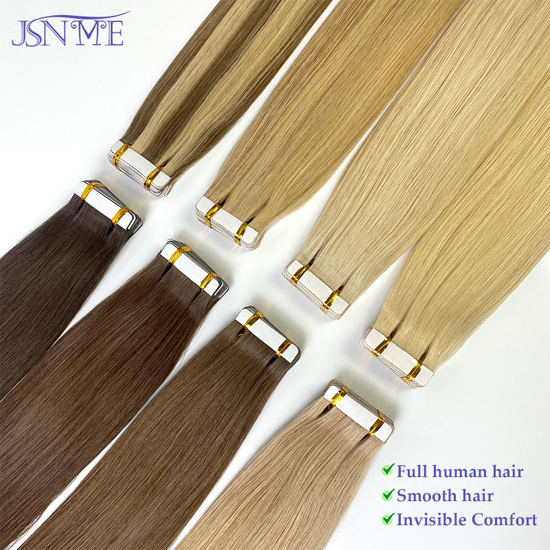 Invisible Tape In Extensions Real Hair - Накладные волосы JSNME на лентах, 100%