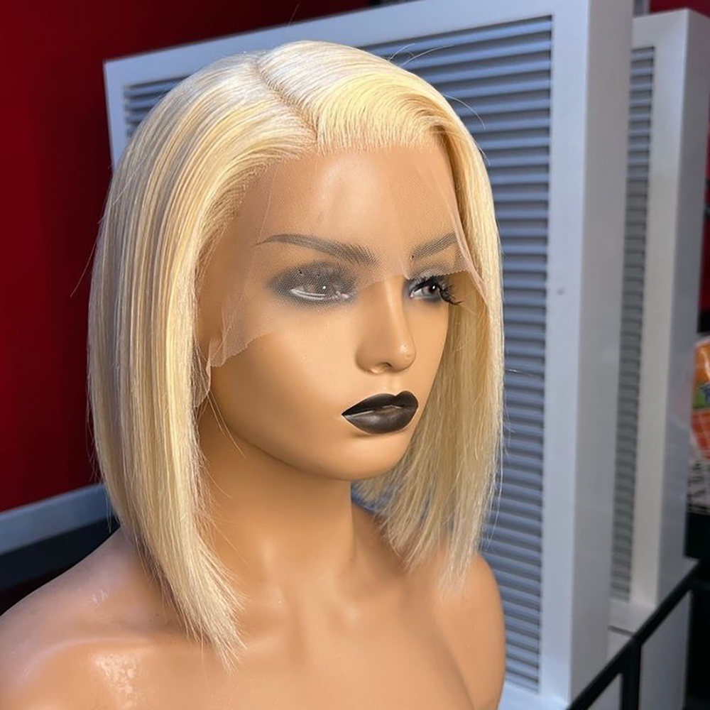 Pre Parted 13X4 Lace Front Bob Wig - Светлый прямой парик-боб 613 с фронтальной