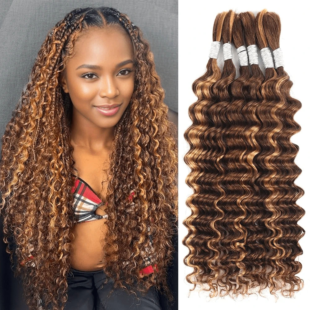 Water Wave Bulk Human Hair For Braiding - Натуральные волосы для плетения кос, 18