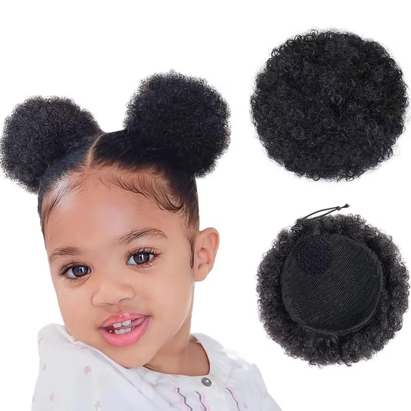 Drawstring Afro Curly Puff Ponytail - 1 шт./упак. Детский пучок для волос