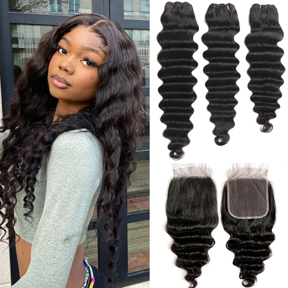 Пучки волос с глубокими волнис – обзор и цена Deep Wave 3 Bundles With Closure