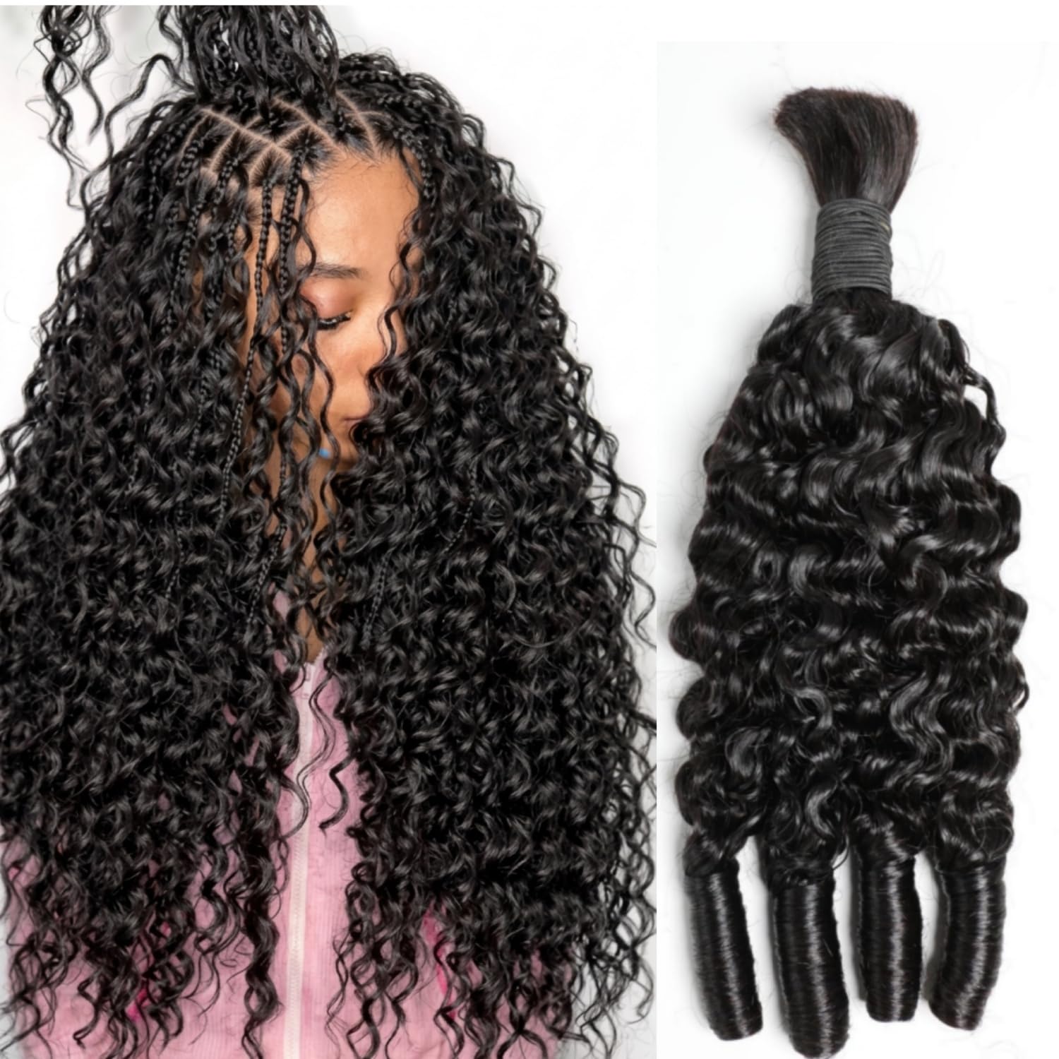 Натуральные человеческие волос – обзор и цена Water Wave Bulk Human Hair For Braiding