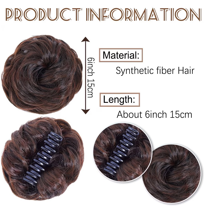 Синтетический небрежный пучок- – обзор и цена Claw Clip Messy Bun Hair Piece
