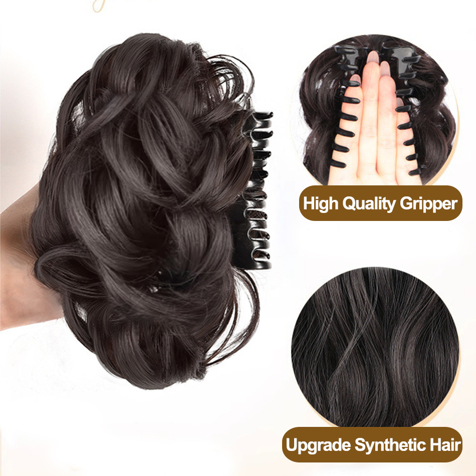 Синтетический беспорядочный пу – обзор и цена Claw Clip Messy Bun Hair Piece