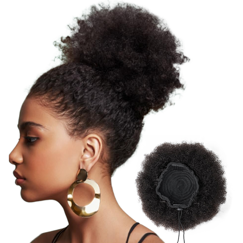 100% человеческие волосы, 8 дю – обзор и цена Drawstring Afro Curly Puff Ponytail