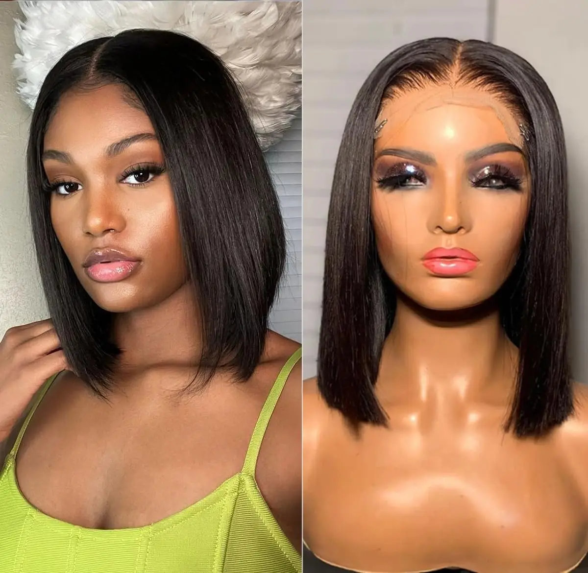 Прямые короткие парики Боб Чел – обзор и цена Glueless Wear And Go Human Hair Wig