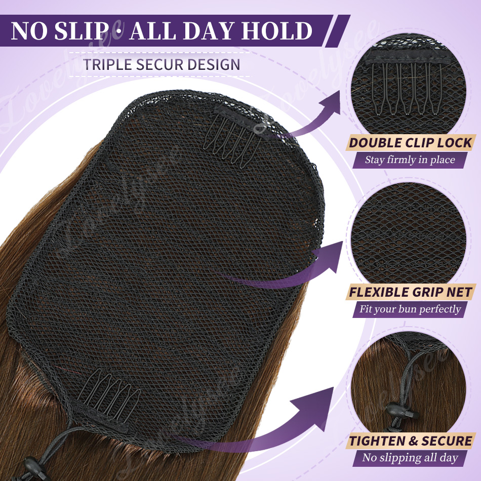 Короткий хвост на шнурке 14-18 – обзор и цена Seamless Clip In Hair Extensions Human Hair