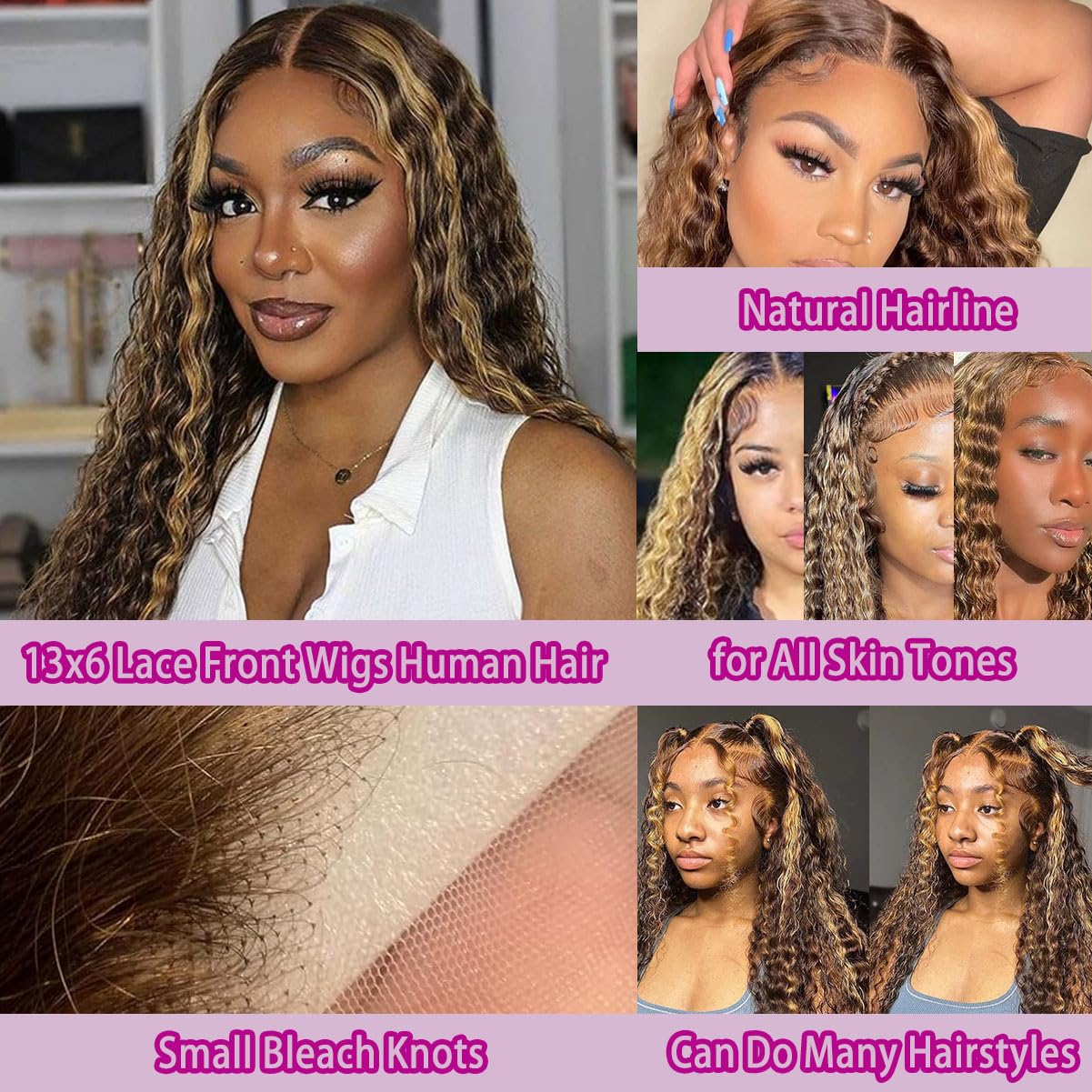 36-дюймовые глубокие волны P4/ – обзор и цена Lace Front Wigs