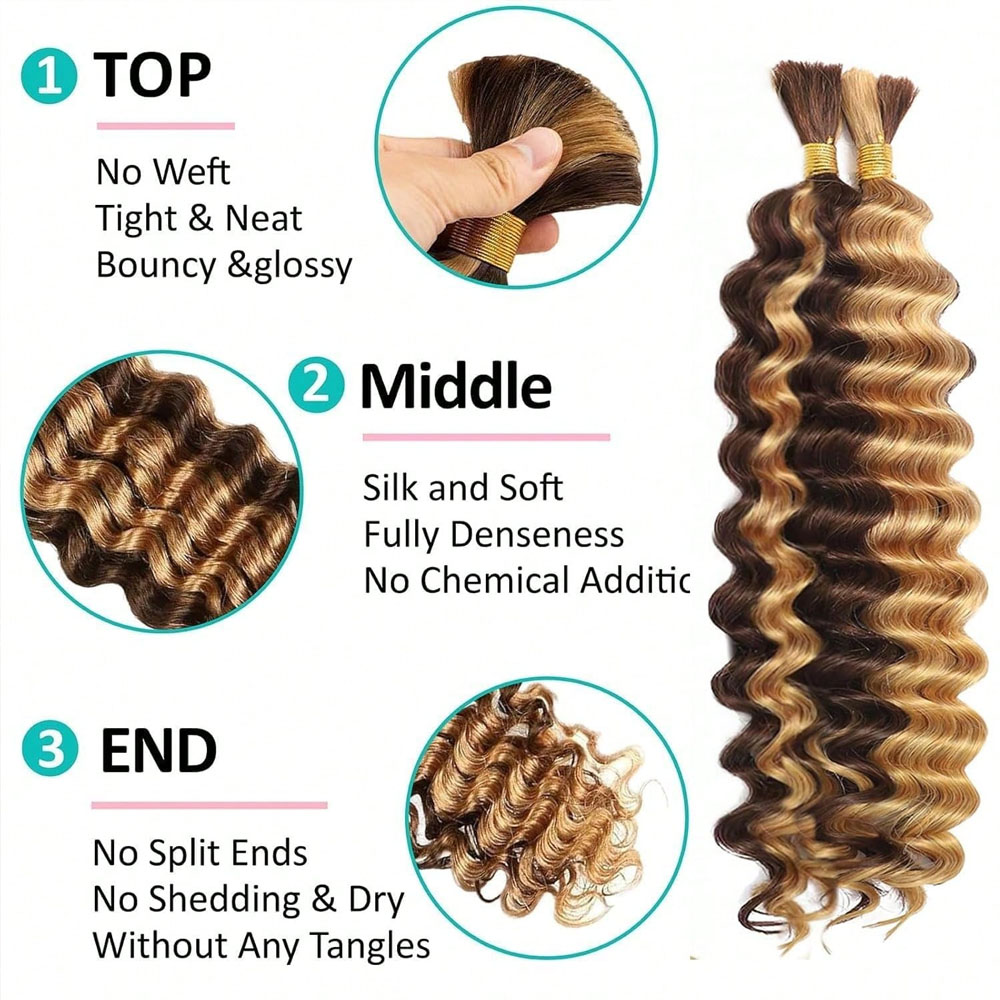 Натуральные волосы для плетени – обзор и цена Water Wave Bulk Human Hair For Braiding