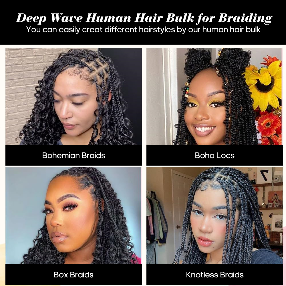 Человеческие плетеные волосы д – обзор и цена Water Wave Bulk Human Hair For Braiding