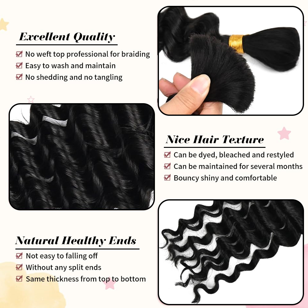 Человеческие плетеные волосы д – обзор и цена Water Wave Bulk Human Hair For Braiding