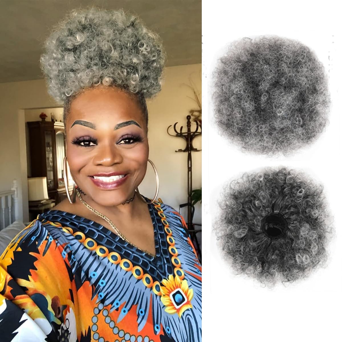Накладной афро-пучок на шнурке – обзор и цена Drawstring Afro Curly Puff Ponytail