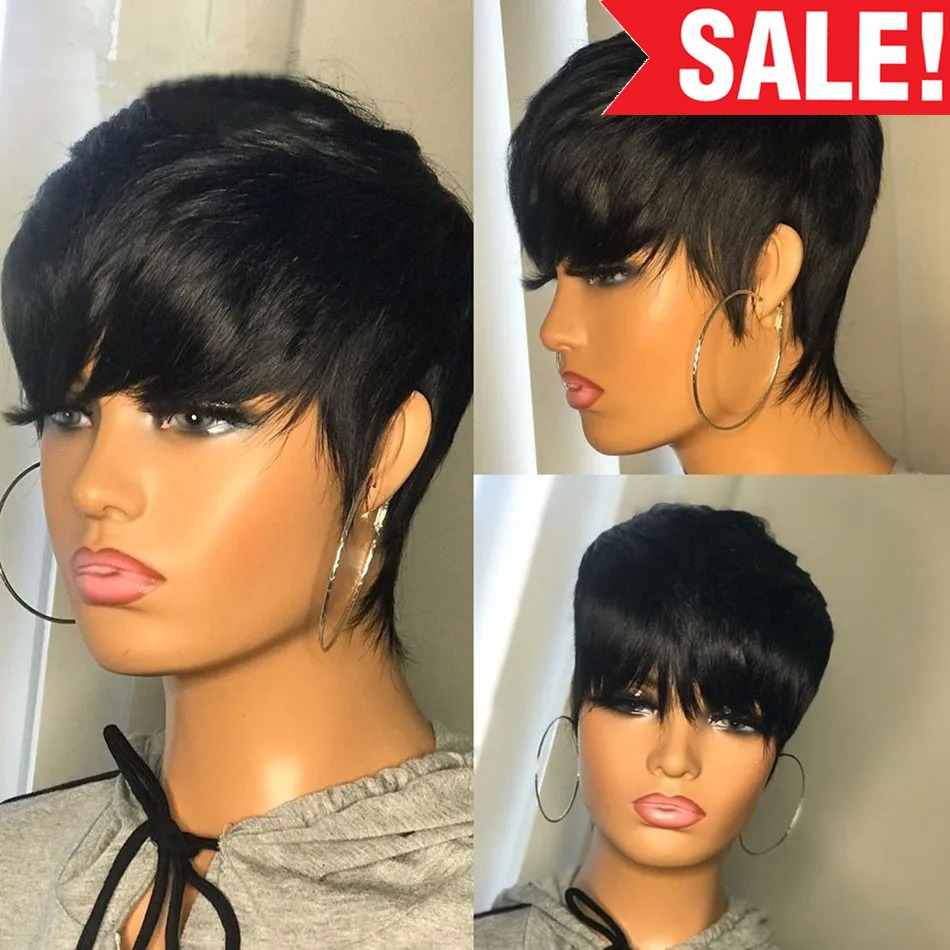 Короткие парики из натуральных – обзор и цена Short Pixie Cut Wig Human Hair Cheap