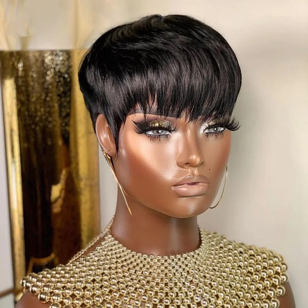 Короткие парики из натуральных – обзор и цена Short Pixie Cut Wig Human Hair Cheap
