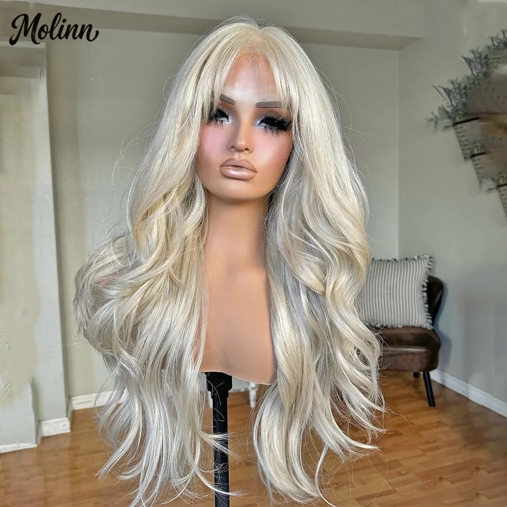 Синтетический парик с челкой и – обзор и цена 613 Blonde Body Wave Lace Front Wig
