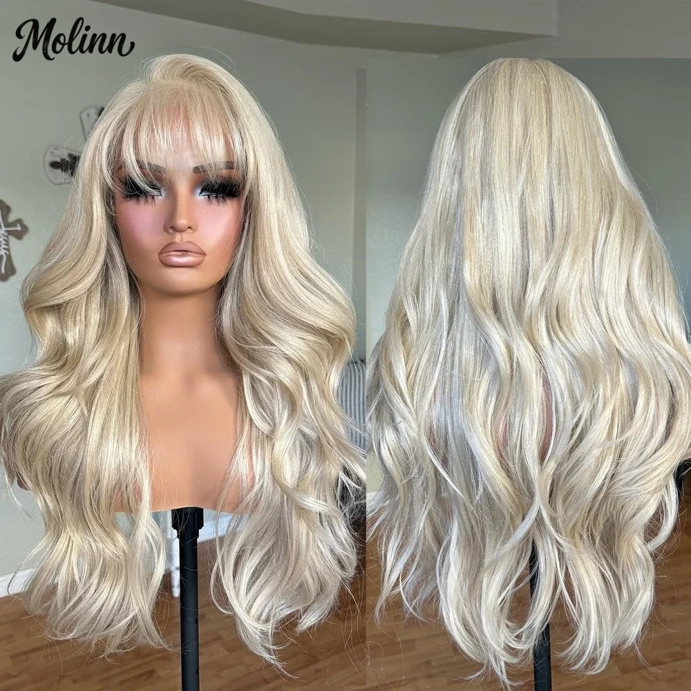 Синтетический парик с челкой и – обзор и цена 613 Blonde Body Wave Lace Front Wig